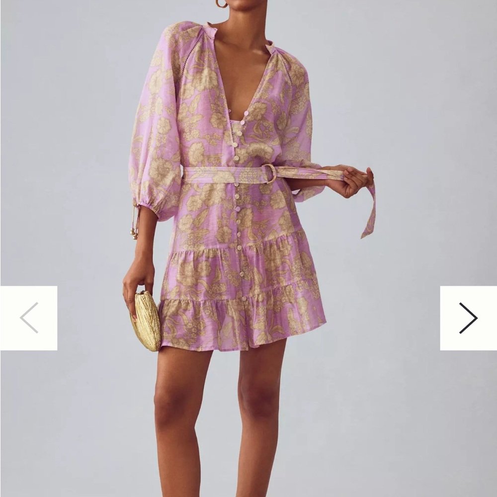 Kivari Purple and Gold Mini Dress